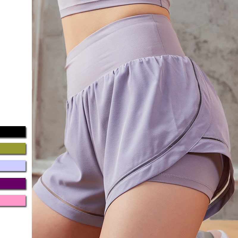 Lose gewebte Yoga-Sportshorts für Damen