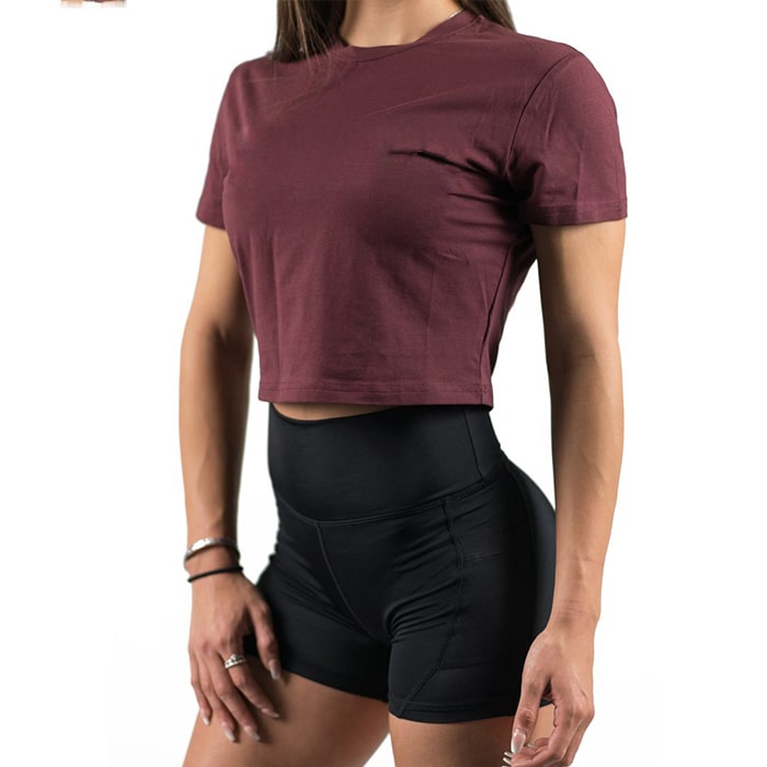 Großhandel Damen Sport Cropped Top T-Shirts