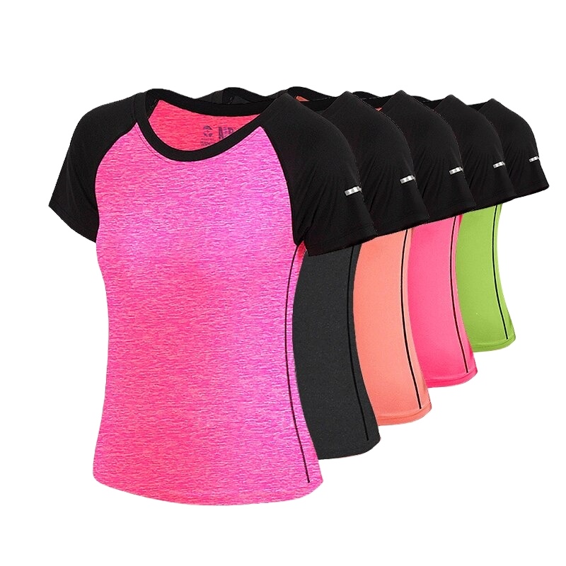 Damen Yoga Top Fitness Kurzarm T-Shirt